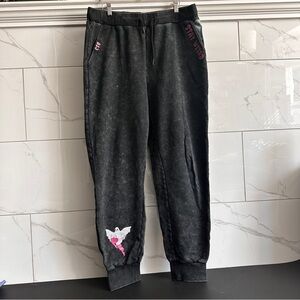 CelinaSpookyBoo Stay Weird Acid Wash Sweatpants Ghost Graphic